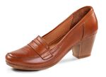 Gemini pumps van deels gekleurd rundnappaleer COGNAC