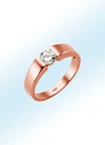 Massieve damesring in roségoud 