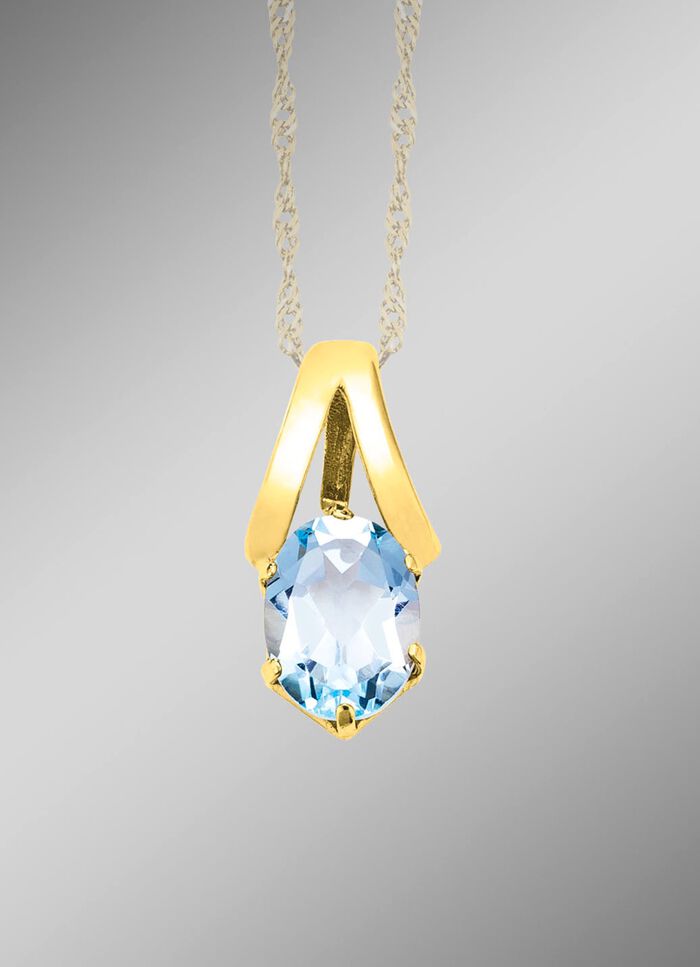 Hanger met blauwe topaas 