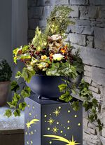 Verlichte krans met uil 