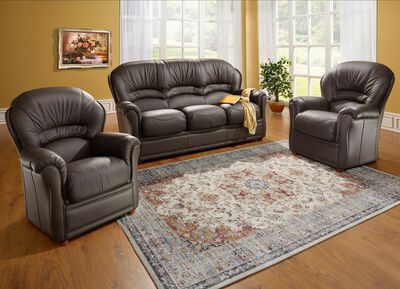 Gestoffeerd meubilair met bekleding van echt leer 