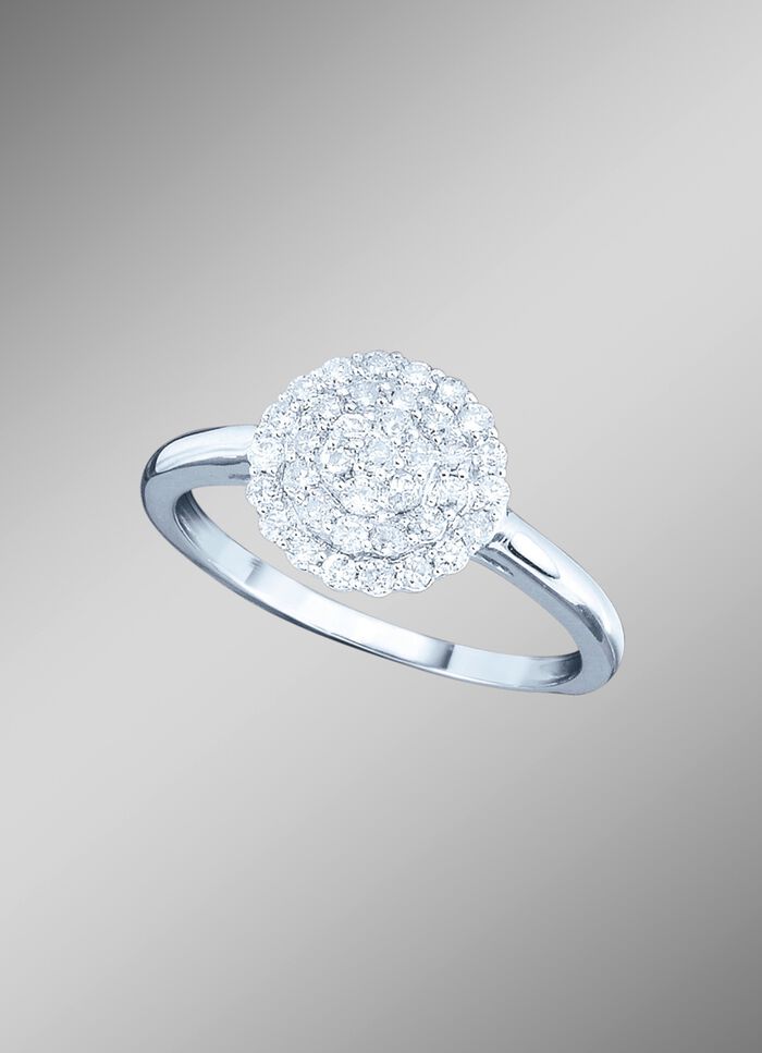 Erg luxueuze damesring met briljanten 