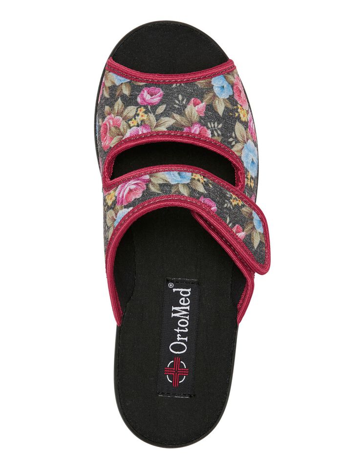 Tweepack klassieke damespantoffels, breedte H, met klittenbandsluiting 