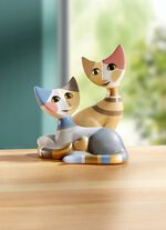 Goebel kattenpaar Kaja en Mika van biscuitporselein 