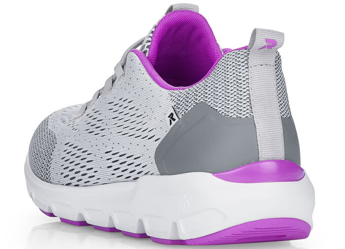 Rieker sneakers met elastische decoratieve vetersluiting GRIJS-ROZE