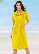 Badstofjurk met volledige ritssluiting GEEL