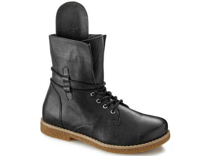 Andrea Conti veterlaarzen van zacht nappaleer ZWART