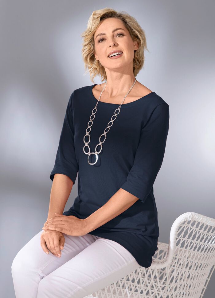 Shirt met ronde hals in 3 kleuren 