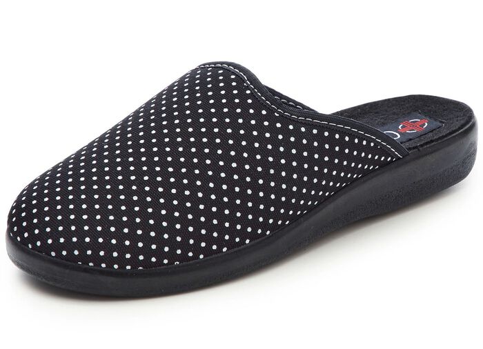Set van twee pantoffels gemaakt van stippentextiel 1x BORDEAUX 1x ZWART