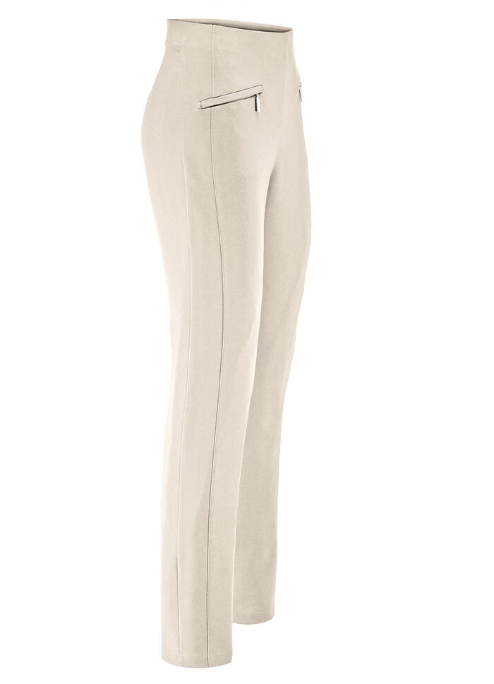 Broek met zakken met rits BEIGE