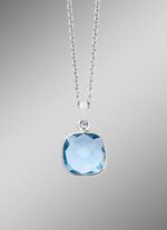 Mooie aanhanger met beh. Blauwe topaas en ankerketting 