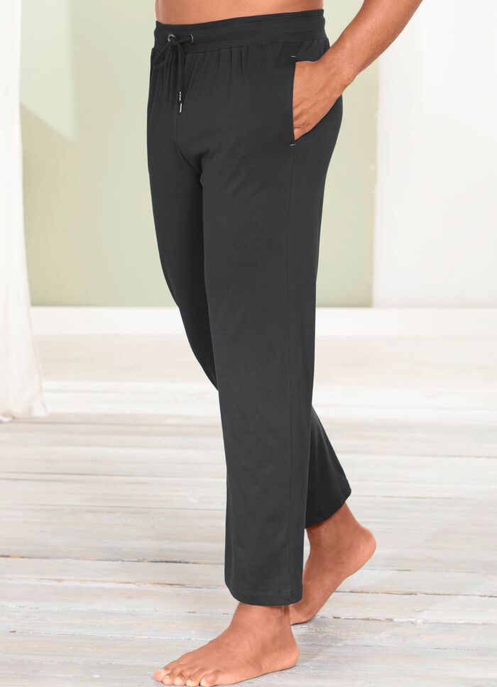 Set van twee lange slaap- en vrijetijdsbroeken met trekkoord en zijzakken 