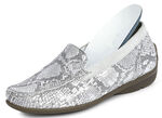 Waldläufer mocassinpantoffels met een modern reptielreliëf MATZILVER