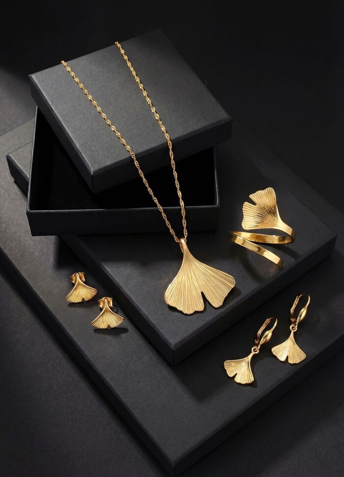 Oorbellen 'Ginkgoblad' 