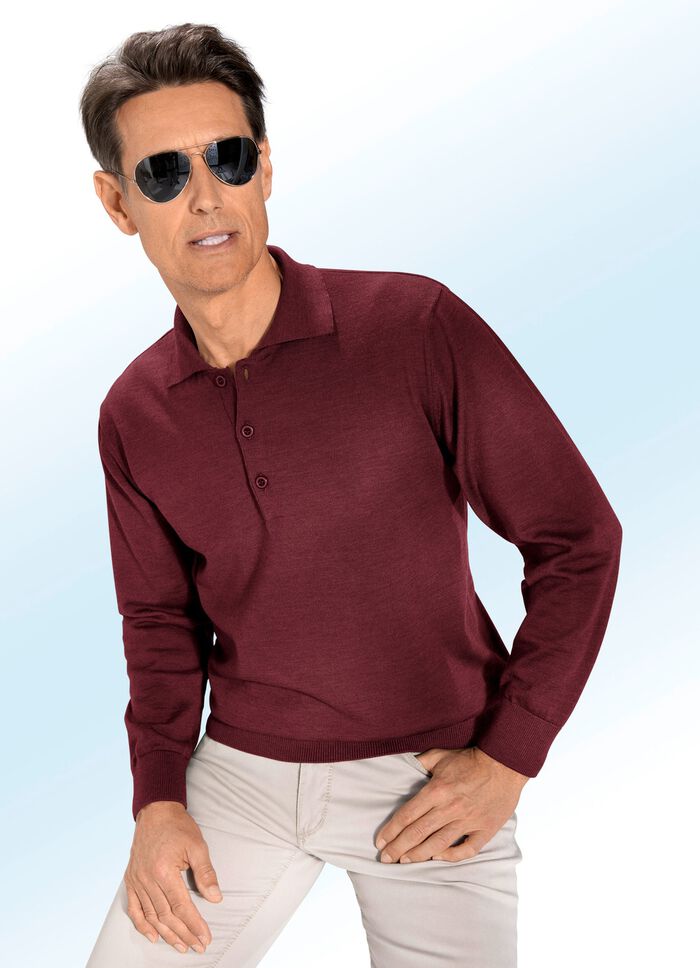 Polotrui met korte knoopsluiting in 4 kleuren BORDEAUX