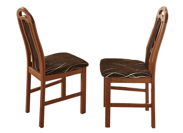 Eetkamerstoelen, set van 2, gemaakt van massief beukenhout ELS-BRUIN