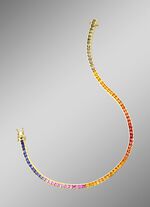 Hoogwaardige armband met echte saffieren in veelkleurig 