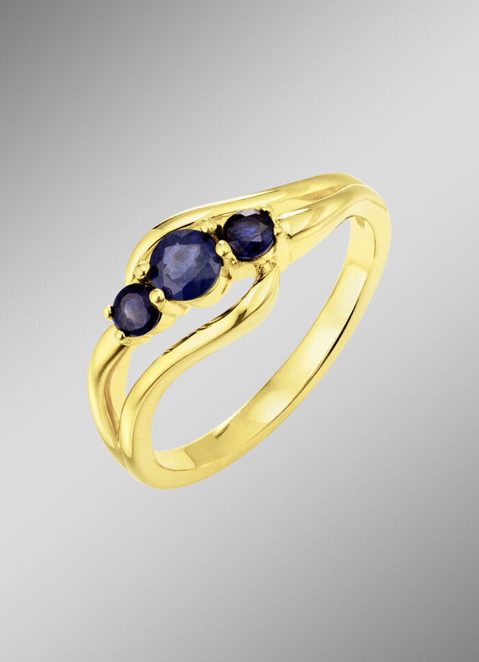 Damesring met echte saffier 