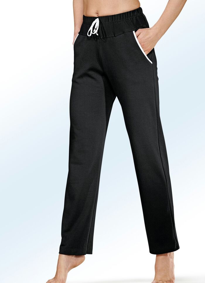 Broek met comfortabele elastische tailleband ZWART