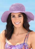 Hoed van kreukbaar papierstro met decoratief koord SERING