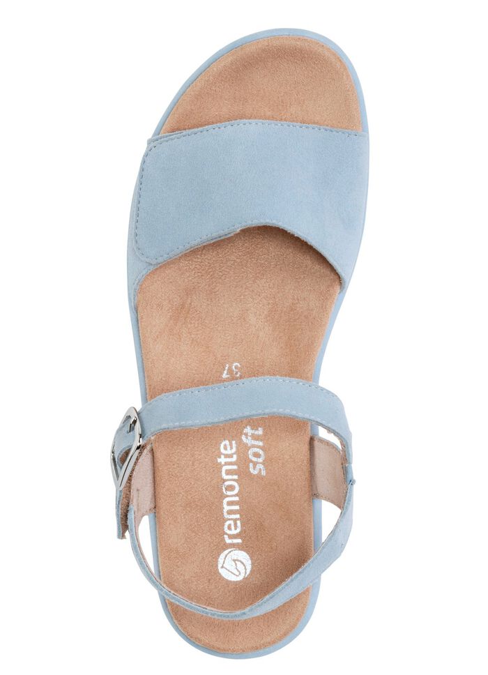 Sandaal gemaakt van fluwelen su&egrave;de LICHTBLAUW