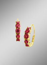 Creoolse oorbellen met echte granaat 