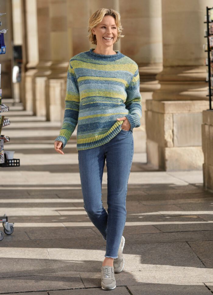 Magic jeans met trendy franjes aan de zoom 