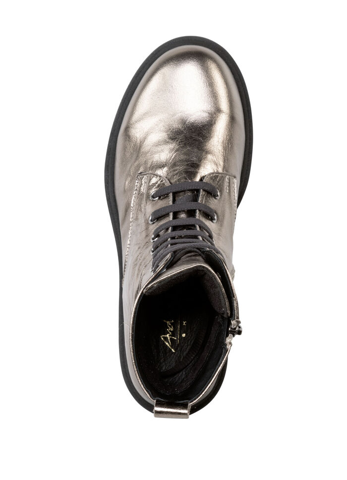 Andrea Conti veterlaarsje van zacht metallic nappaleer OUDZILVER