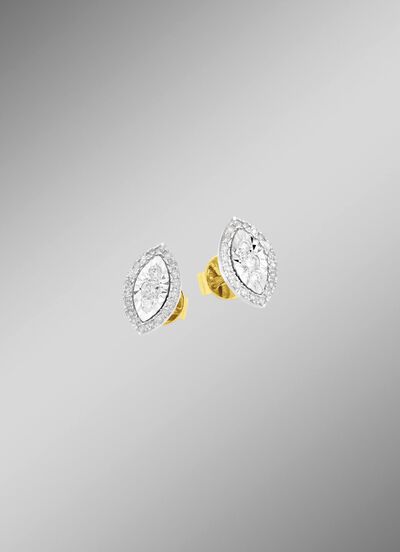 Oorstekers met 6 briljant geslepen diamanten en 40 diamanten 