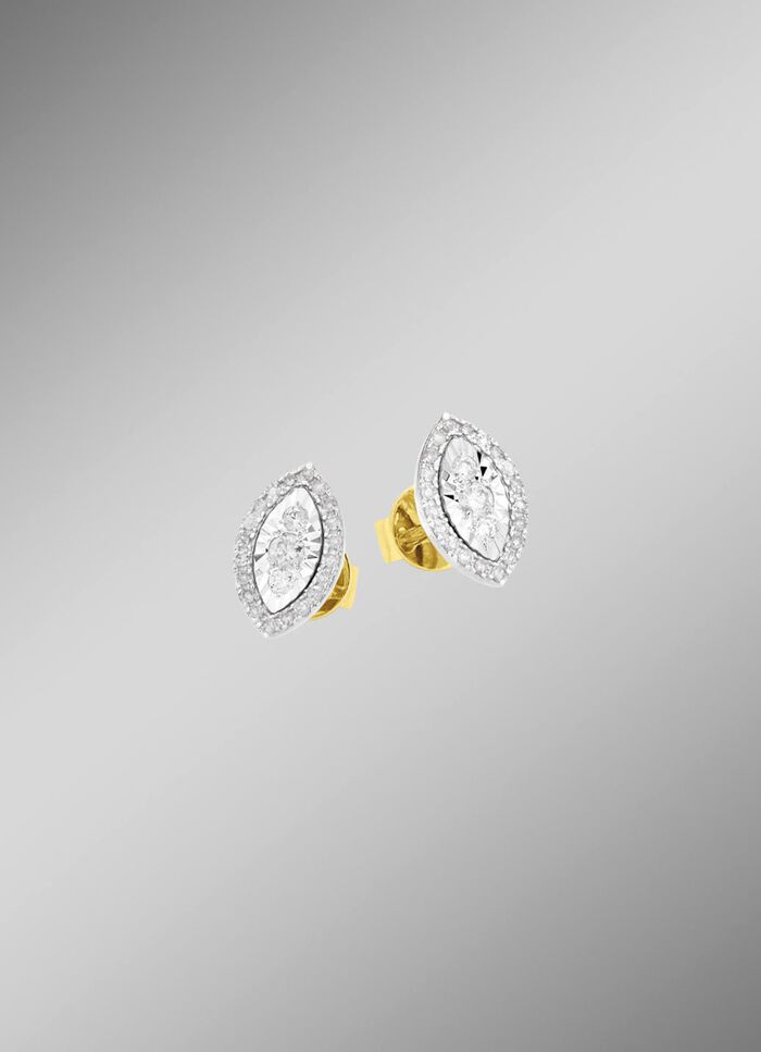 Oorstekers met 6 briljant geslepen diamanten en 40 diamanten 