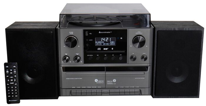 Nostalgische stereo-installatie met afstandsbediening 