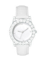 Dameshorloge met parelmoer-inzet als wijzerplaat 