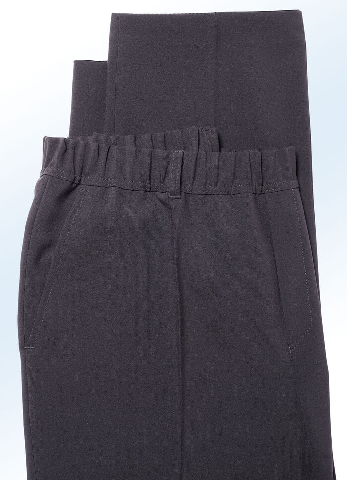 Slip-on broek van “Klaus Models” in 4 kleuren DONKERGRIJS