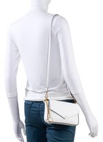 Laurina mini-tasje van generfd kalfsnappaleer WIT