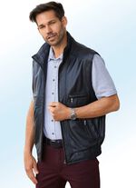 Leren vest met drie binnenzakken 