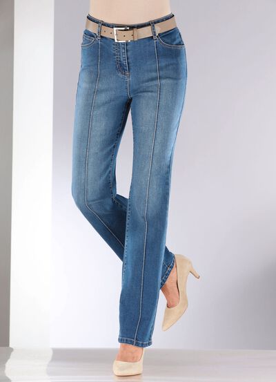 Jeans met gestikte plooien 