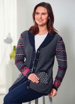Cardigan in een mix van patronen 
