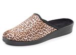 Trendy damespantoffels in luipaardlook BRAUN