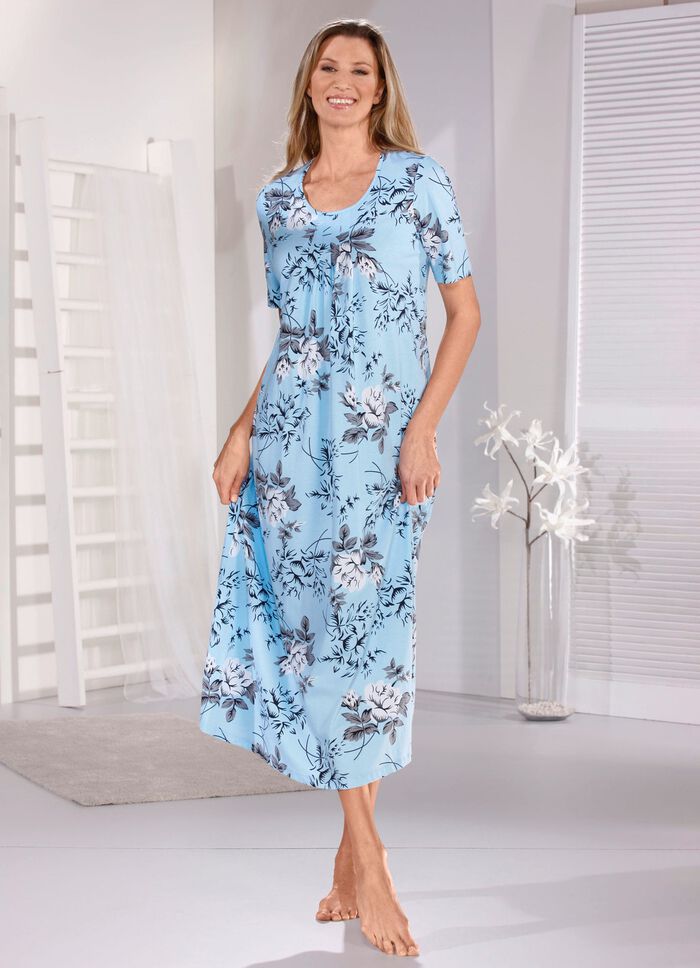 Nachthemd tot op de enkels met korte mouwen 