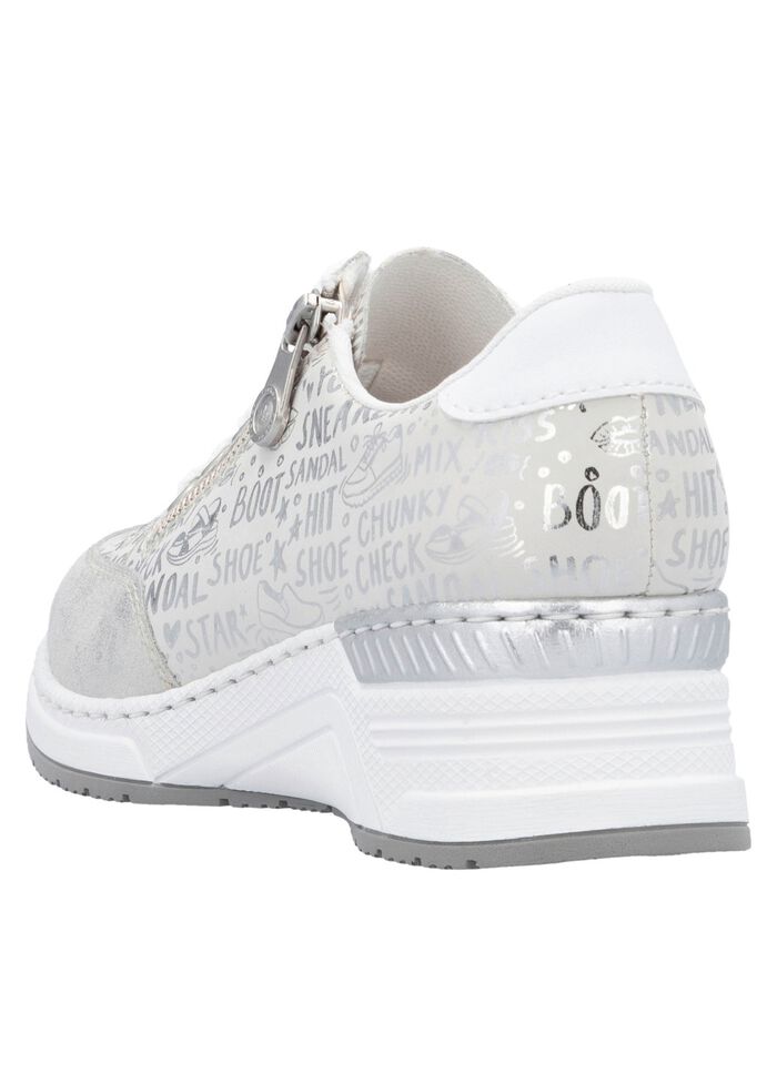 Rieker vetersneakers gemaakt van bedrukt synthetisch materiaal LICHTGRIJS-ZILVER