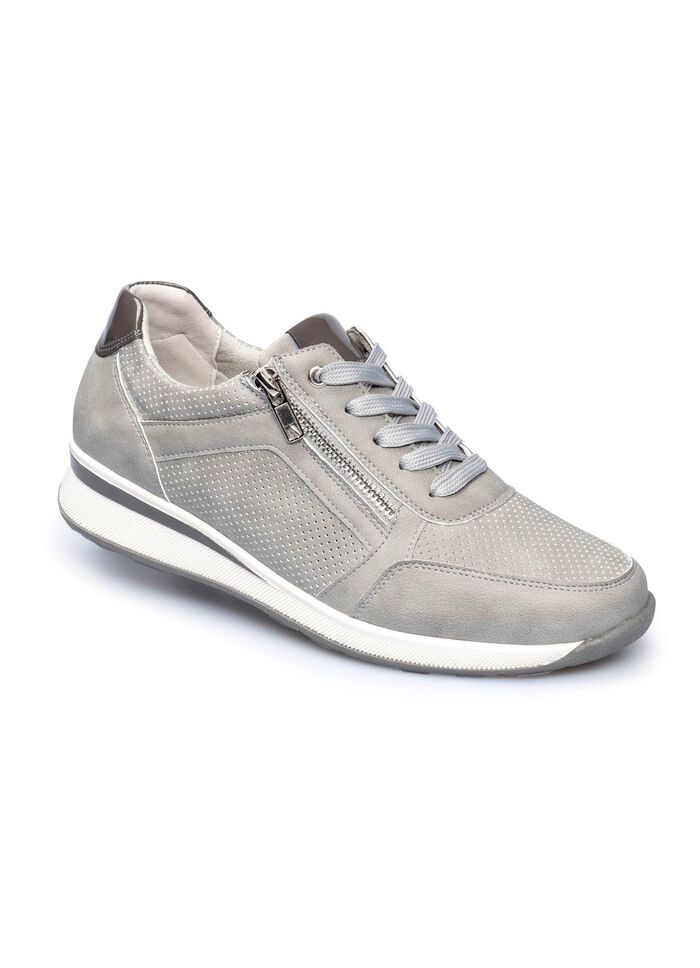 Comfort sneakers met extra imitatiebont binnenzool GRAU