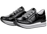 Remonte sneakers met effectieve vetersluiting ZWART