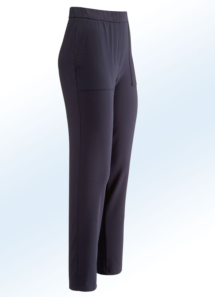 Sportieve broek in actuele enkellengte MARINE