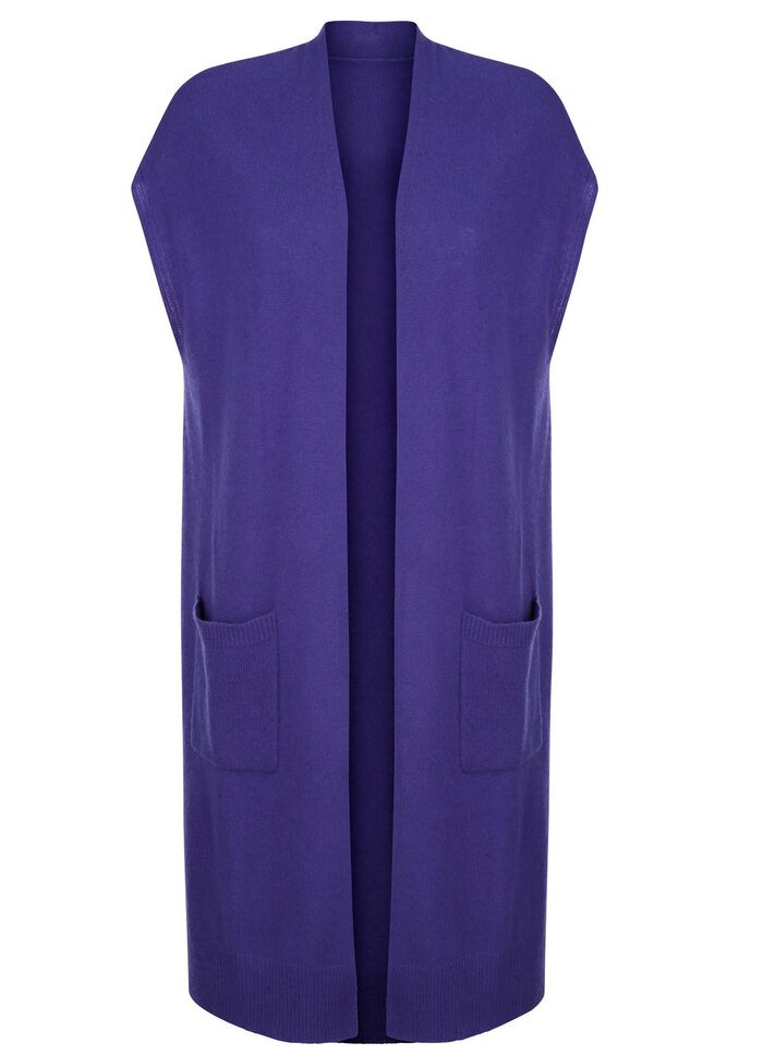 Lang gebreid kasjmier vest 