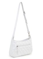 Laurina tas met trendy quilting en decoratieve klinknagels WIT