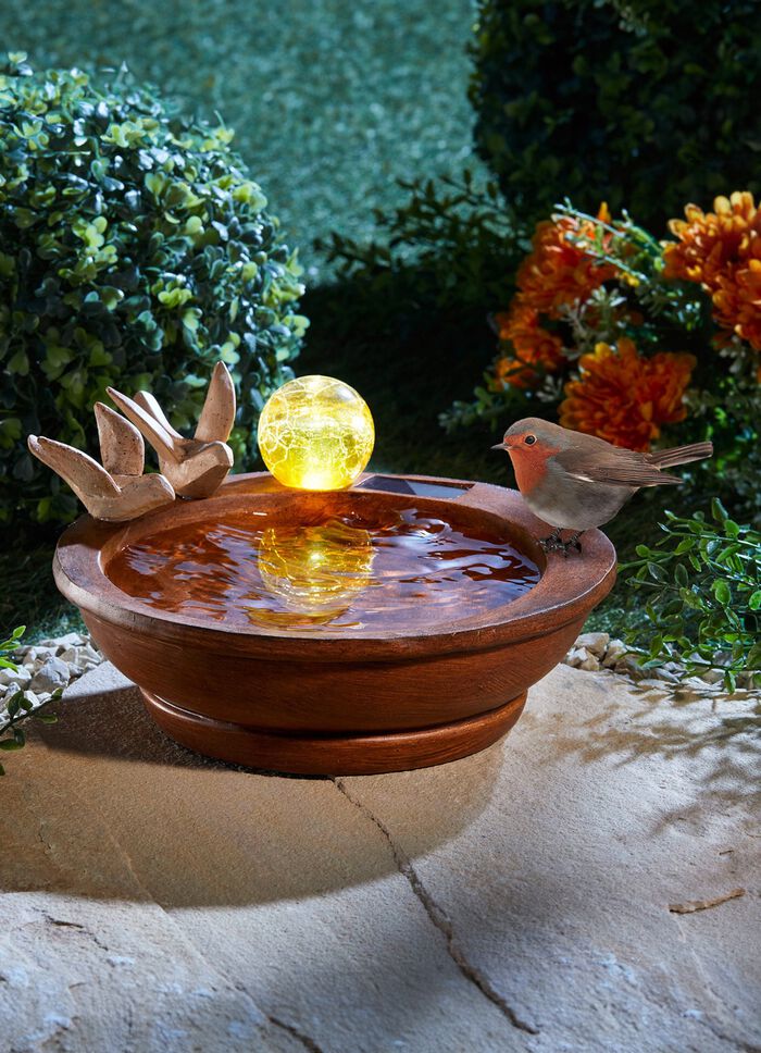 Vogelbad met zonnebal 