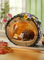 Herfst egeltafereel met LED-verlichting 