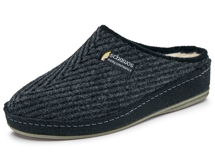 Gevoerde herenpantoffels, met nieuwe wol 