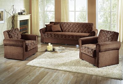 Gestoffeerde groep in 3 delen, met bedkast 