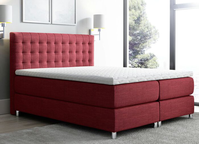 Boxspringbed met topmatras ROOD